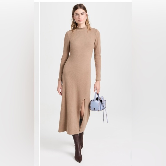 Z Supply Ribbed Knit Midi Dress – Tan, Size S, Sleek + Stretchy - Picture 2 of 5